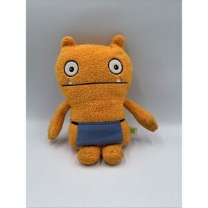 Ugly Doll Plush Wage The Helper Ugly Doll Orange With Blue Apron 9" Euc